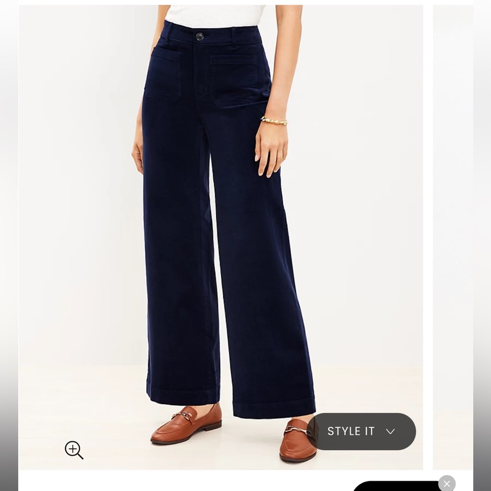 NWT Petite Palmer Wide Leg Pants in Corduroy
